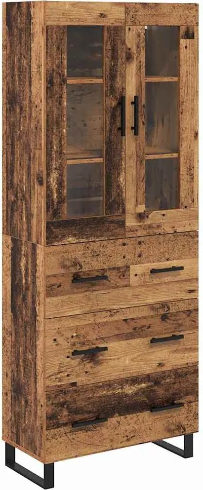 vidaXL Bufet cu sertar 2 pcs Lemn Vechi Lemn compozit