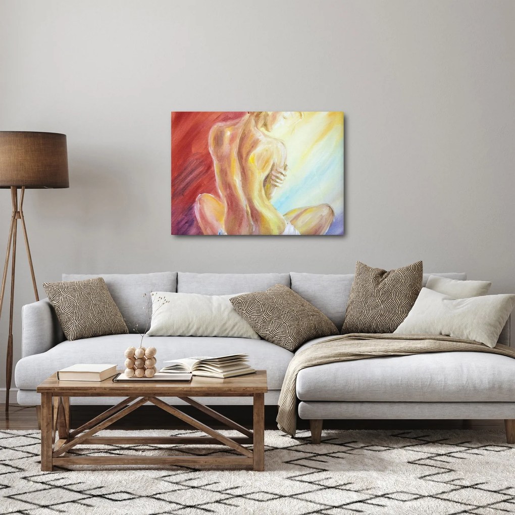 Tablou - Imaginea unei femei care se odihnește, pictură în ulei (70x50 cm)