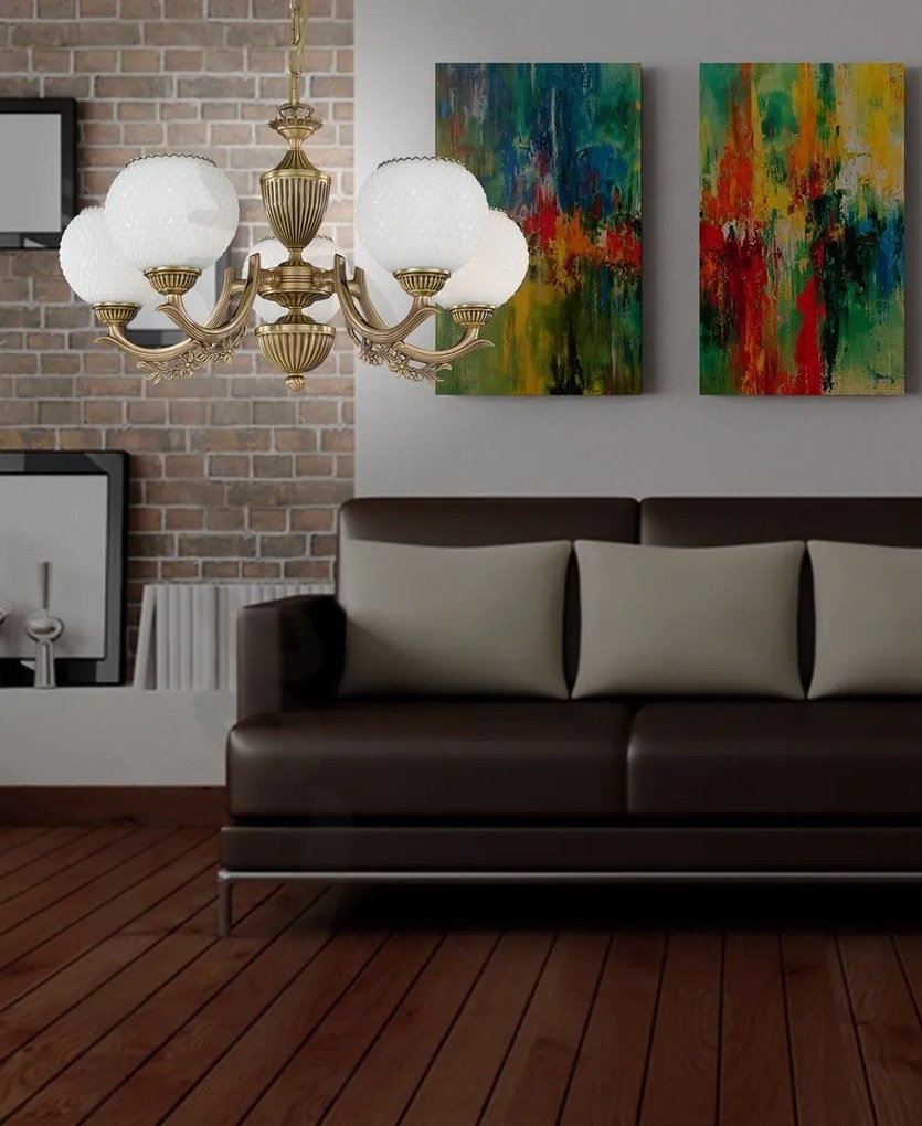Candelabru din alama cu 5 brate design italian 8650
