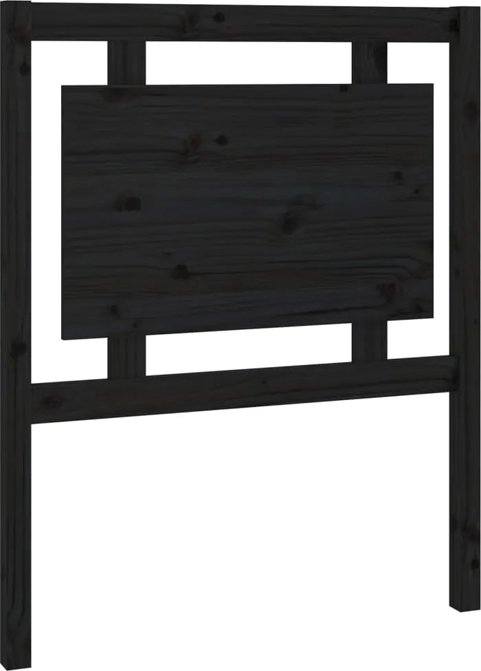 vidaXL Tăblie de pat, negru, 80,5x4x100 cm, lemn masiv de pin