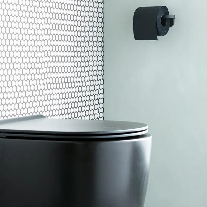 Suport hartie igienica Brabantia MindSet 1005665, Acoperit cu minerale, Elemente de fixare ascunse, Gri inchis