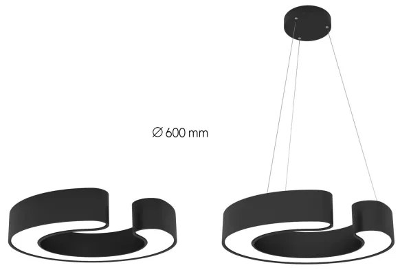 Lustră LED pe cablu SMART C-SHAPED LED/43W/230V 60 cm Immax NEO 7134 + telecomandă
