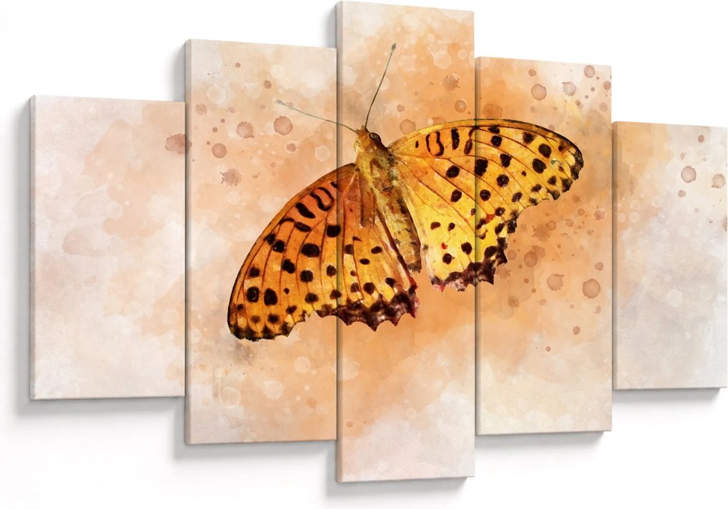 Tablou - Fluture portocaliu, aquarelă (150x105 cm)