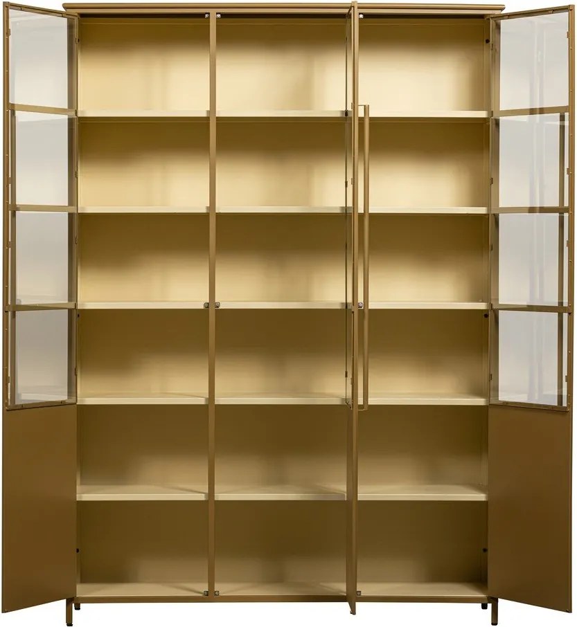 Vitrină galben-muștar din metal 140x200x44 cm Exhibit – WOOOD