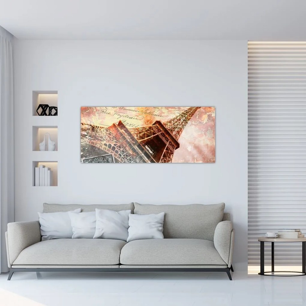Tablou - Turnul Eiffel în stil vintage (120x50 cm)