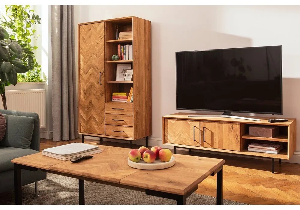 Șifonier din lemn din lemn de stejar 97x176 cm Abies – The Beds