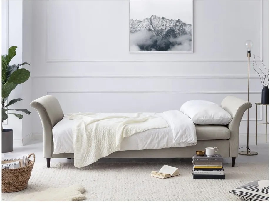 Canapea extensibilă cu spațiu pentru depozitare Mazzini Sofas Pivoine, bej