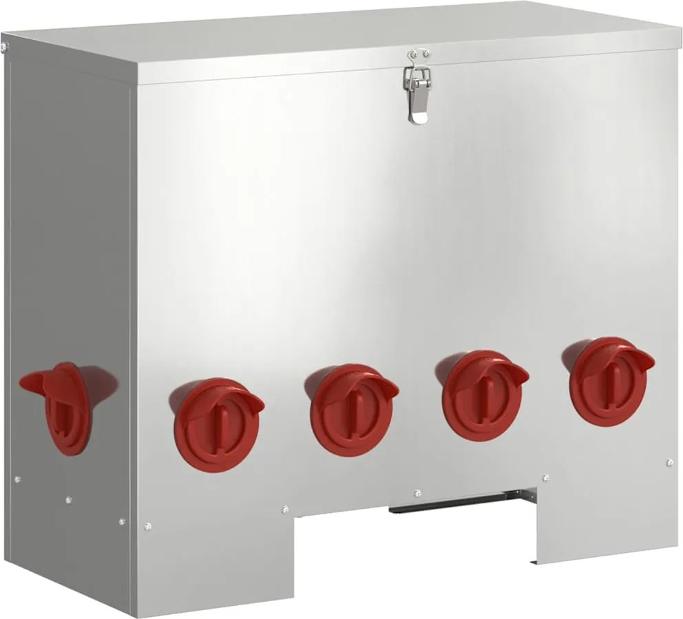 vidaXL Feeder pentru pui Argintiu 60,5 x 29 x 51 cm Oțel Galvanizat