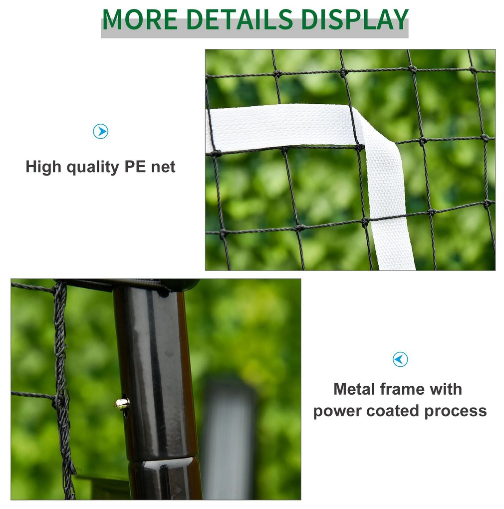 Plasa de fotbal Rebounder pliabila cu Ținta, Înaltime si Unghiuri reglabile, Metal si PE, 123x73x178.5cm, Negru HOMCOM | Aosom Romania