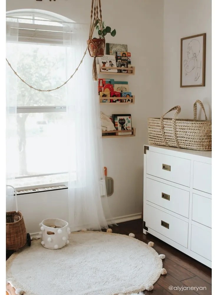 Covor pentru copii bej lavabil/țesut manual din bumbac ø120 cm Bubbly Honey – Lorena Canals