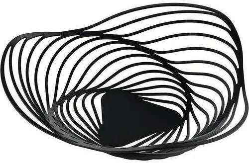 Coș de design Trinity B, negru, diametru 26 cm - Alessi