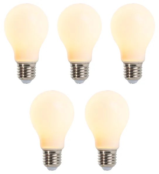 Set de 5 lămpi LED reglabile E27 A60 mat 5W 380lm