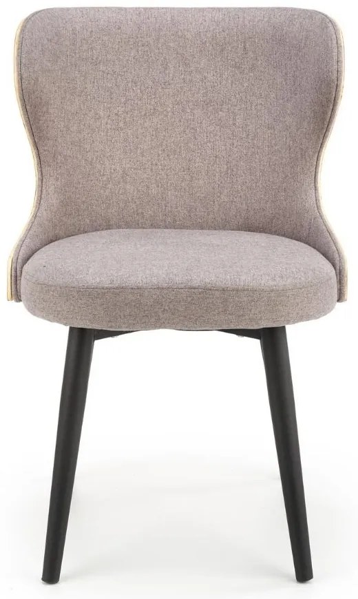 Scaun de bucaterie Selune, gri/lemn natural