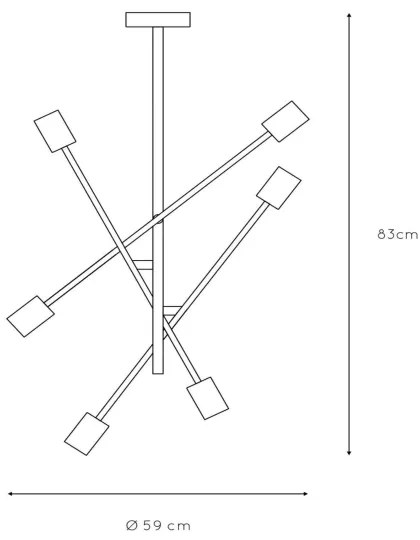 Lustră pe tijă LESTER 6xE27/40W/230V Lucide 21119/06/30