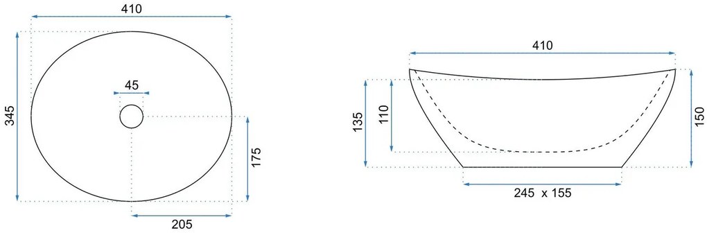 Lavoar pentru blat Rea Sofia Ash Matt