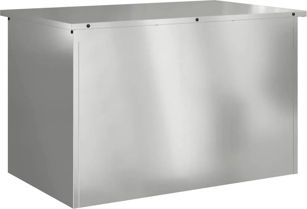 vidaXL Cutie de depozitare exterioară Argintiu 80 x 50,5 x 50 cm Oțel