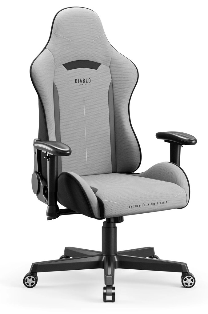 Scaun gaming Diablo X-Starter din țesătură gri