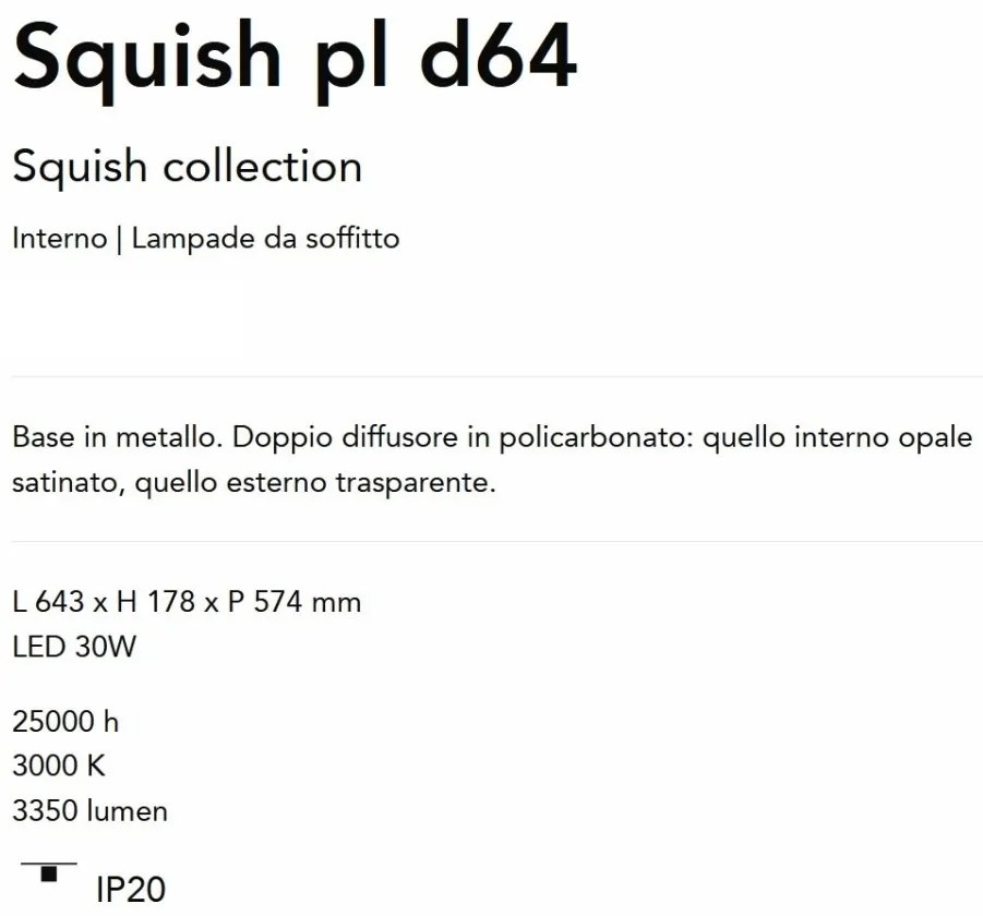Plafoniera LED baie Squish pl d64
