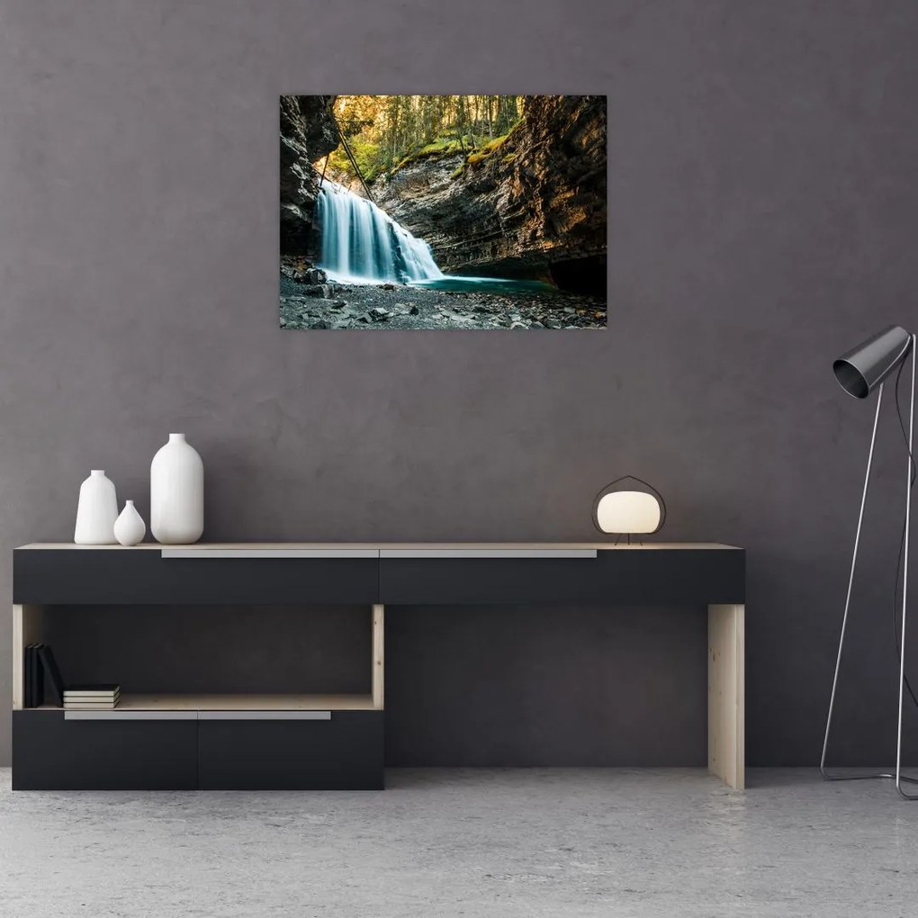 Tablou cu cascada de pădure (70x50 cm), în 40 de alte dimensiuni noi