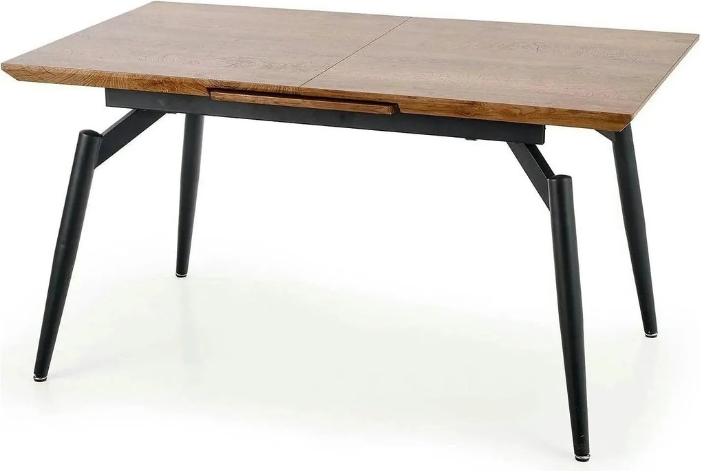 Masa extensibila CAMBELL, negru/stejar, 140/180x80x74 cm