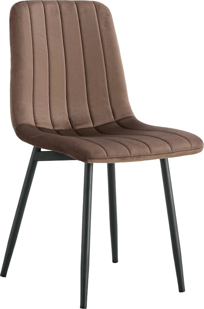 Scaun RAMITA TIP 1, maro/negru, stofa catifelata/metal, 45x57x86 cm