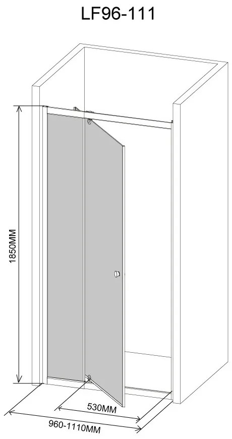 Ușă de duș reglabilă flexibilă 96-111x185 cm