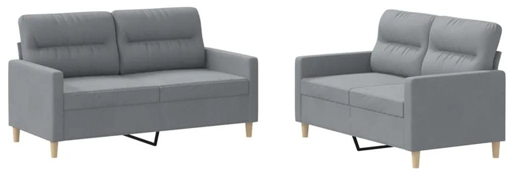 3201568 vidaXL Set de canapele cu perne, 2 piese, gri deschis, textil
