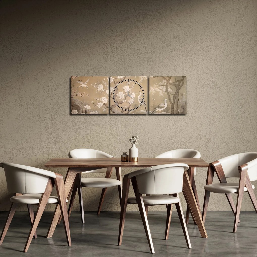 Tablou - Desen animat peisaj japonez (cu ceas) (90x30 cm)