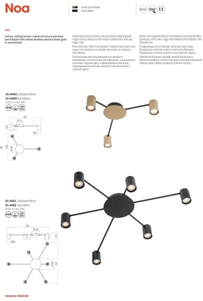 Spot Redo 01-4049 NOA 3xGU10/10W/230V auriu