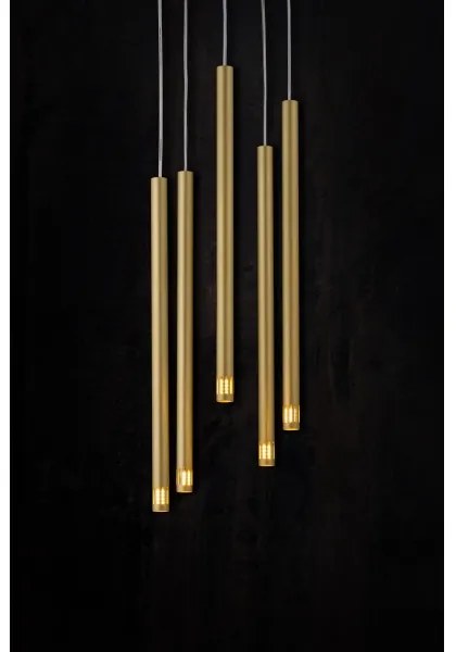 Lustră pe cablu STALACTITE LASER 5xG9/2,5W/230V aurie