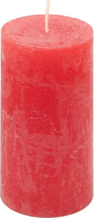 Set de lumânări rustice, 10 cm, Ø 5 cm, roșu, 16 buc
