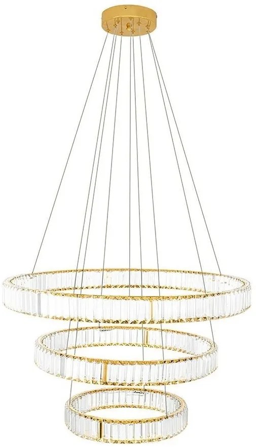 Lustra suspendata LED design ambiental Ring TRIPLES auriu
