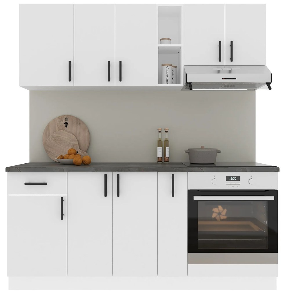 Set Bucatarie Karo V9, Alb, Blat Thermo 28 mm, L 180 cm