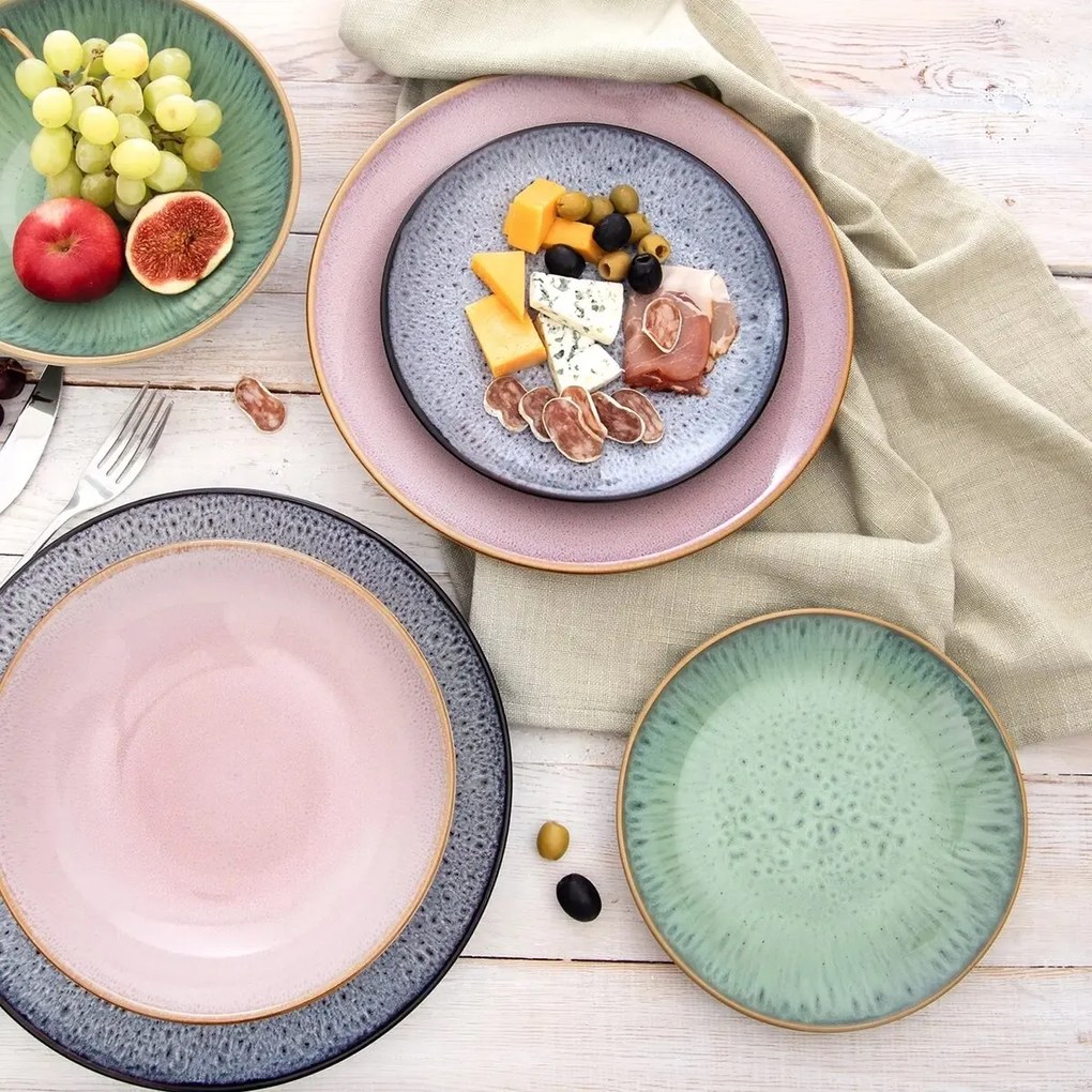 Orion Set de farfurii ceramice pentru desert Glazeverde 20,5 cm, 6 buc.