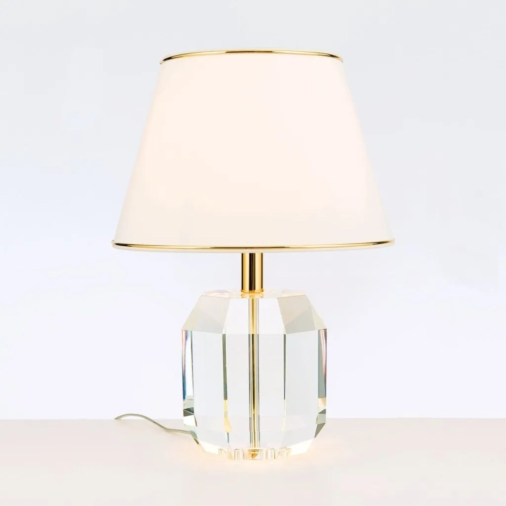 Veioza design lux cu cristal K9 ALEXIS crem/auriu