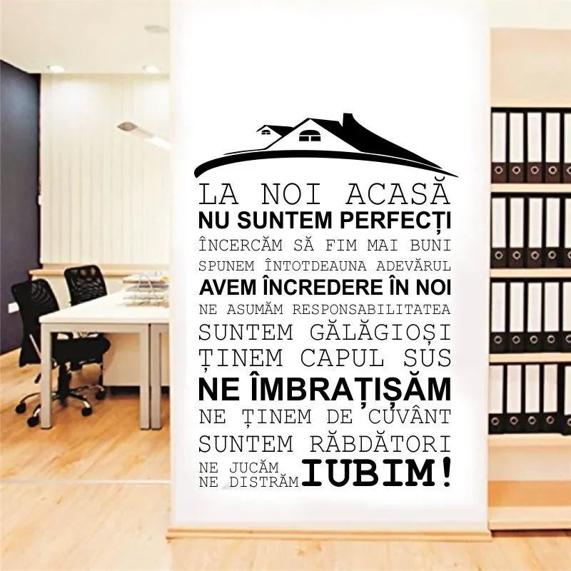 Sticker perete La noi acasa nu suntem perfecti !