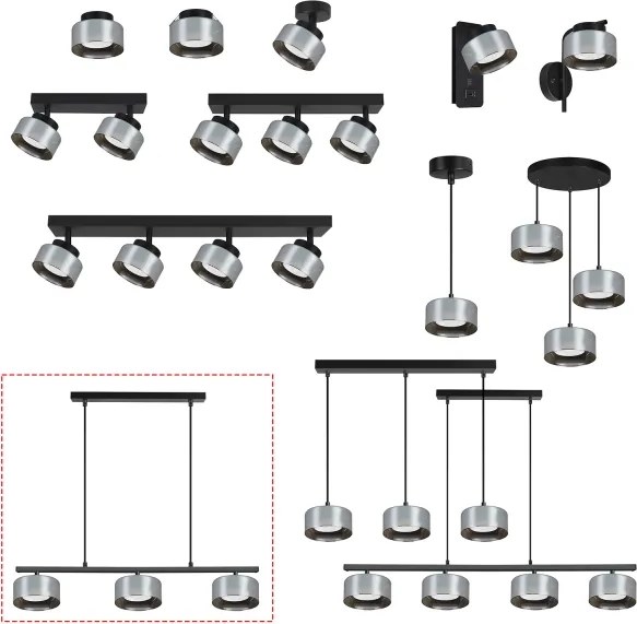 Brilagi - lustra LED RGB reglabilă AURA LUX 3xGX53/14W/230V Wi-Fi Tuya negru/fumuriu