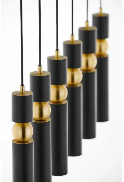 Lustră pe cablu Jupiter 2005 ALAS 6xGU10/10W/230V negru/auriu