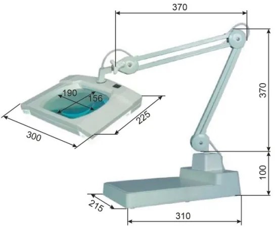 Lampă LED de masă cu lupă LED/12W/12/230V