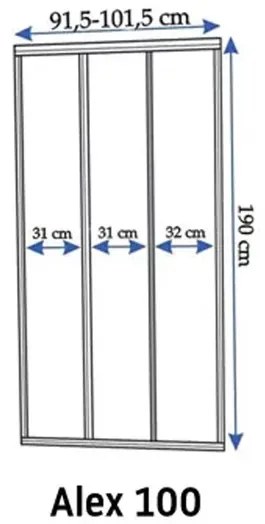 Usa de nisa culisanta Rea Alex 100 cm sticla 4 mm crom