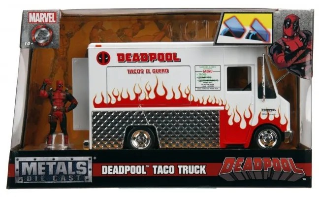 JADA MARVEL SET CAMIONUL DE MANCARE SCARA 1:24 SI FIGURINA METALICA DEADPOOL