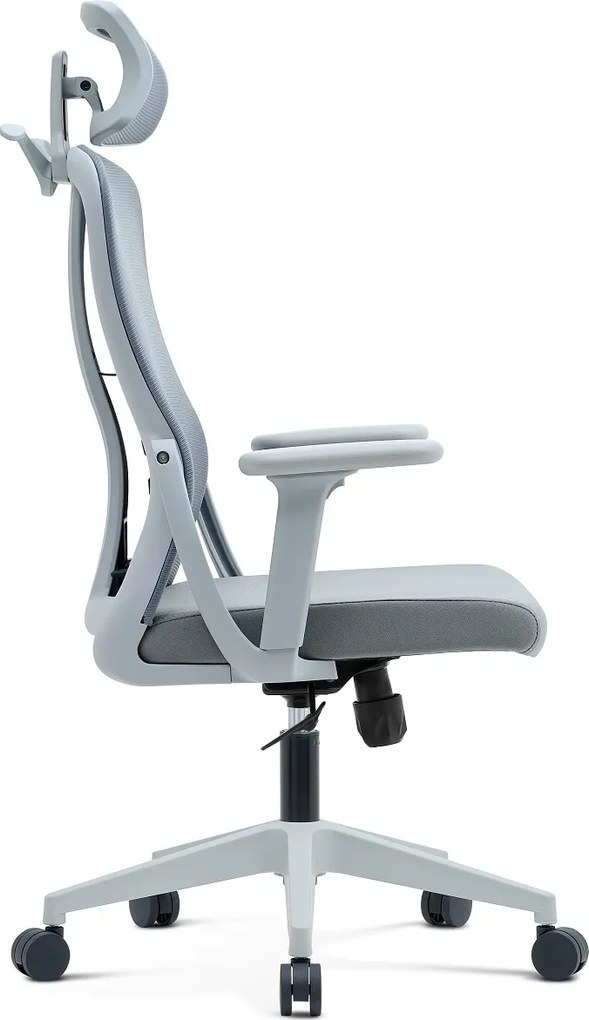 RESIGILAT- NICOLE-H Scaun ergonomic, cotiere 4D, tetiera 2D, suport lombar ajustabil, umeras, spatar Mesh, sezut textil, Gri