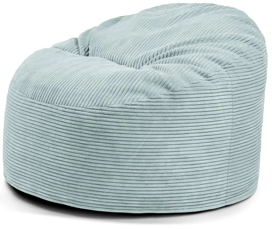 Fotoliu puf pentru copii verde mentă cu tapițerie din catifea reiată Om 85 – SLOWDOWN