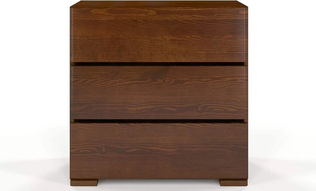 Comodă lemn masiv TerraCraft Pin 3 Sertare, 80 × 45 × 81 cm - Natural