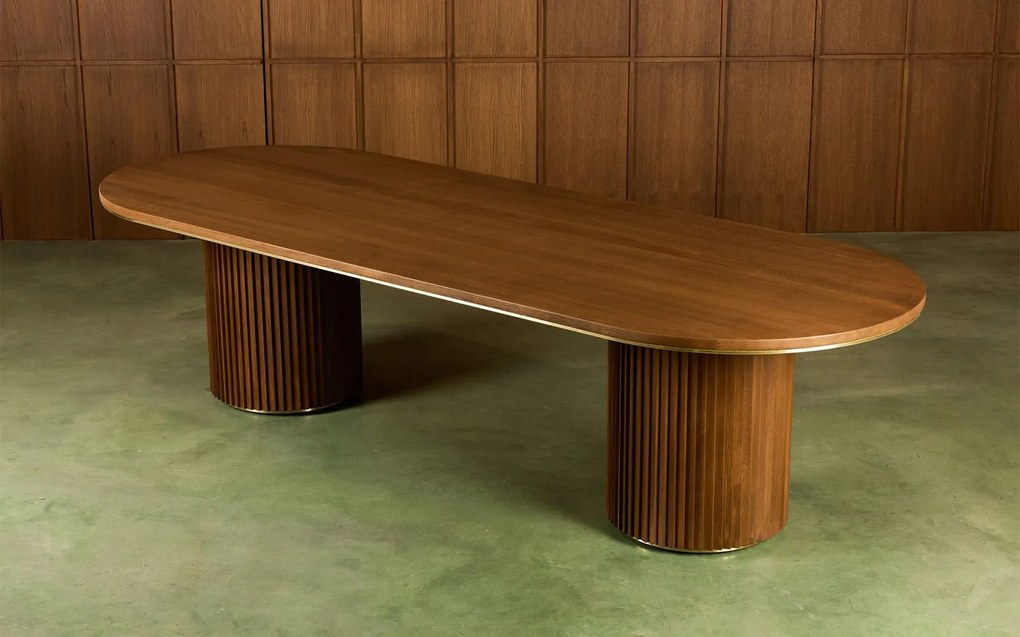 Masă lemn masiv de dining The Donald 300/, 240 × 110 × 75 cm - 300×110×75