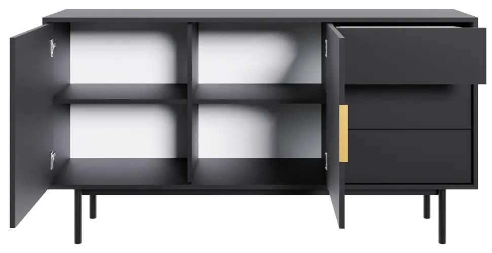 Comodă VIVALA 2D3S, negru