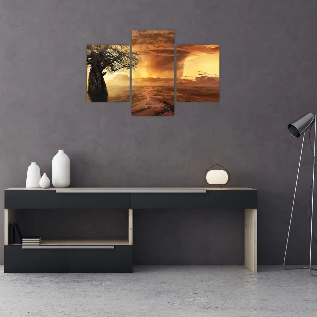 Tablou cu norii portocalii (90x60 cm)