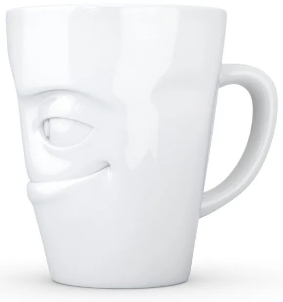 Cană din porțelan cu mâner șarlatan, 58products, alb