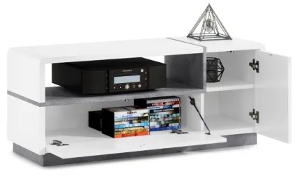 Comodă de televizor FRED alb/gri