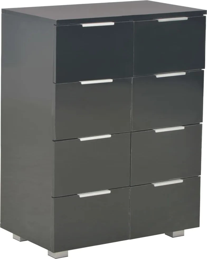 vidaXL Dulap, negru extralucios, 60x35x80 cm, lemn prelucrat